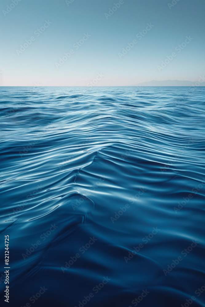Fototapete A series of overlapping circles with a gradient transition from light blue to deep navy, creating a sense of depth and calm,