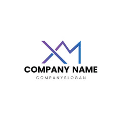 Letter XM initial logo design 
