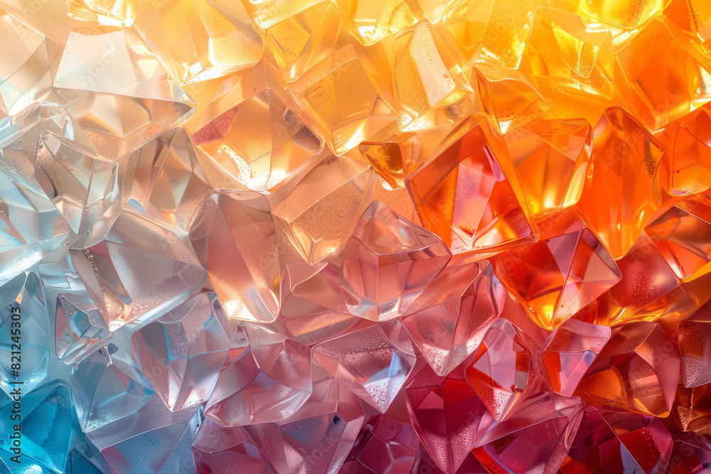 Fototapete a pattern of diamonds with gradients moving from light peach to burnt orange, adding warmth and ener