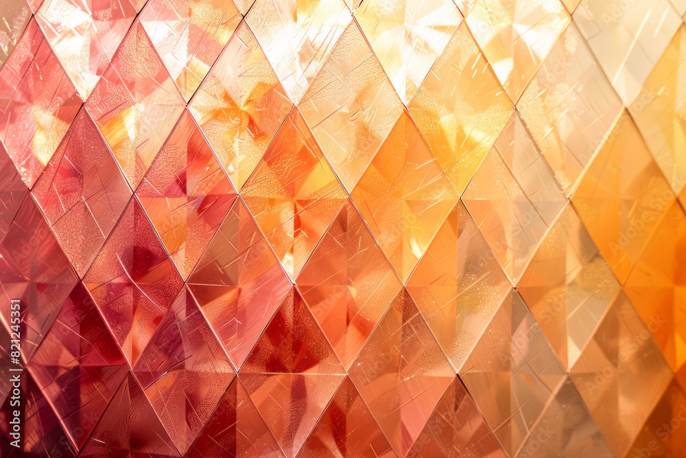 Aufkleber A pattern of diamonds with gradients moving from light peach to burnt orange, adding warmth and energy,