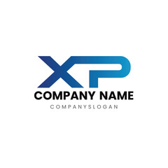 Letter XP initial logo design 