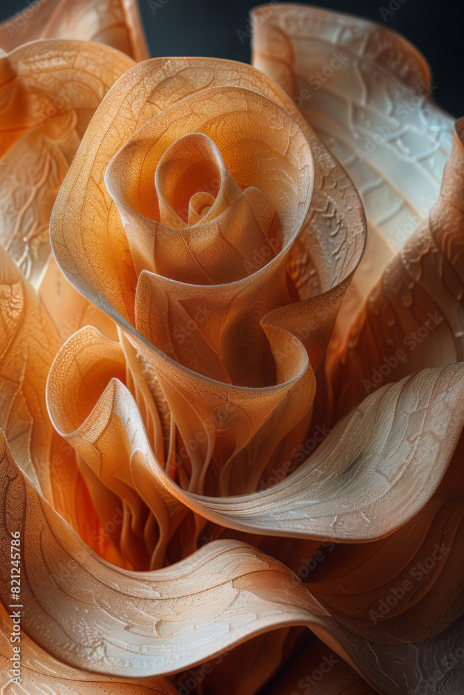 Leinwandbilder spirals with a gradient transition from soft cream to dark brown, creating a sense of warmth and com