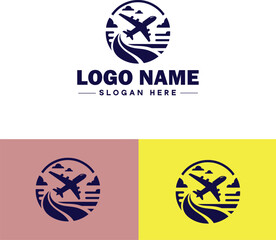 aviation icon Aeronautics Flight Air travel flat logo sign symbol editable vector