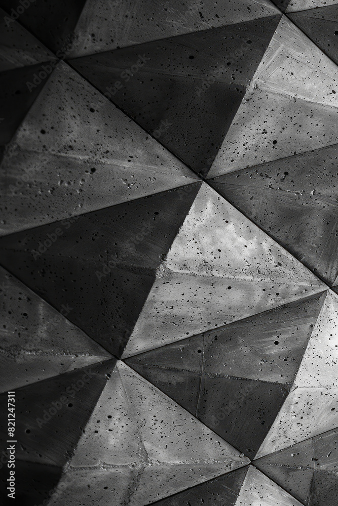 Leinwandbilder a tessellation of triangles in grayscale, forming a minimalist and modern background with a subtle d