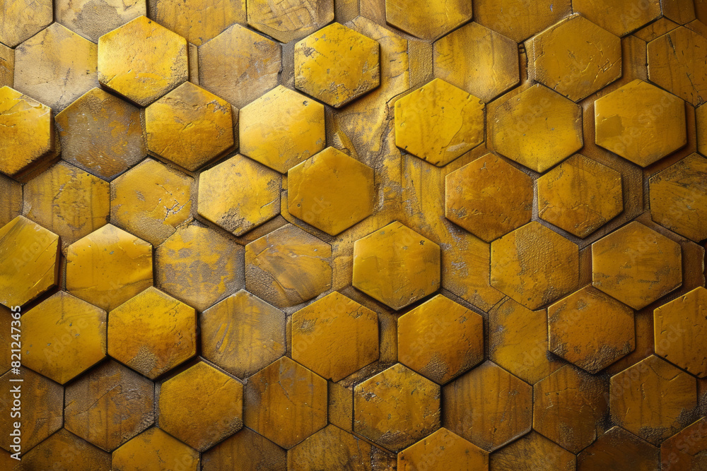 Poster a honeycomb pattern of hexagons with a slight gradient, adding texture and dimension to a plain back