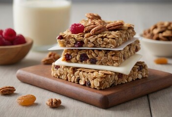 Healthy Granola Yogurt Bars with Fresh Berries