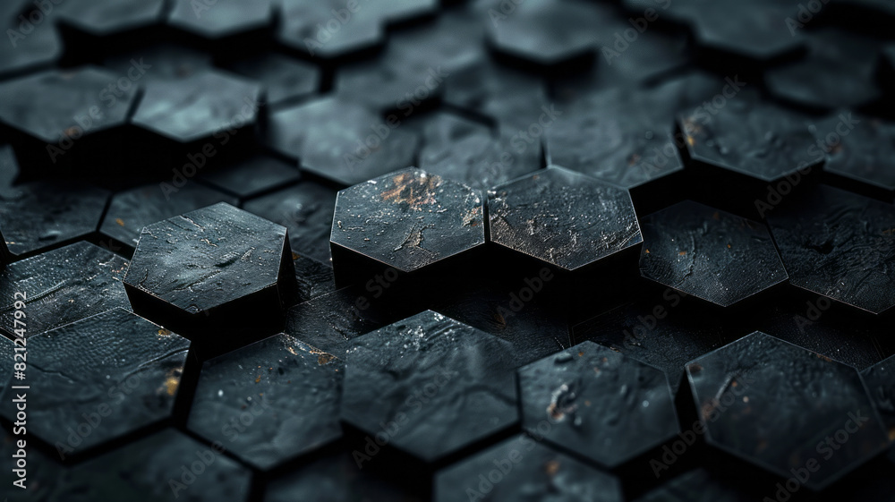 Fototapete A pattern of hexagons with a subtle texture overlay, adding a tactile quality to a flat design,