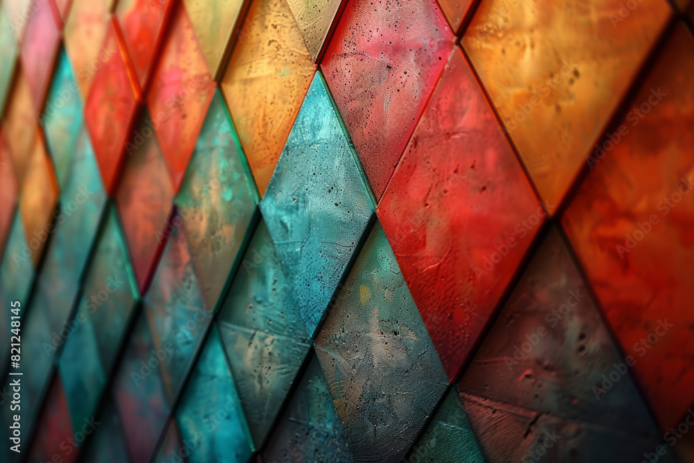 Leinwandbilder triangles in a gradient pattern, transitioning from one color to another, adding movement to a struc
