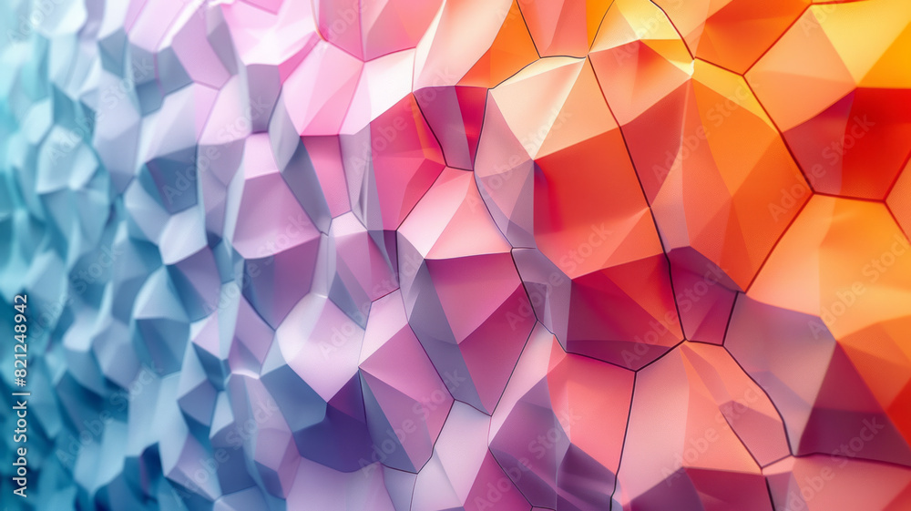Fototapete illustration with irregular polygons in soft gradient shades, arranged to form a visually pleasing, 