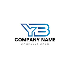 Letter YB initial logo design 