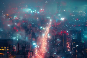 Futuristic Cityscape at Night