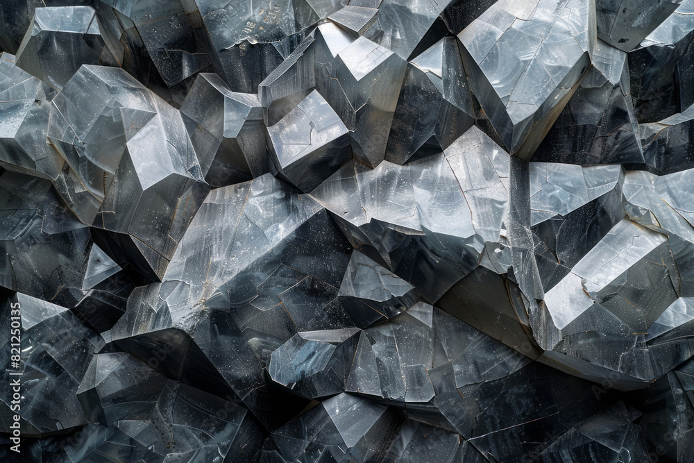 Fototapete minimalist artwork featuring transparent irregular polygons, their chaotic placement forming a balan