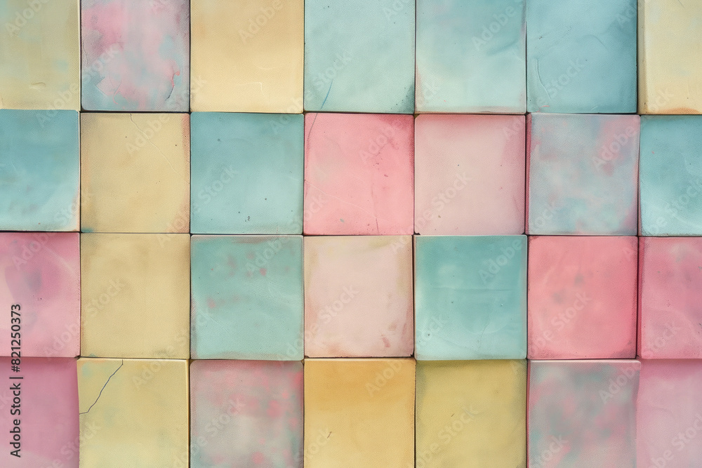 Leinwandbilder illustration featuring large blocks of pastel colors arranged in a grid pattern with subtle overlaps
