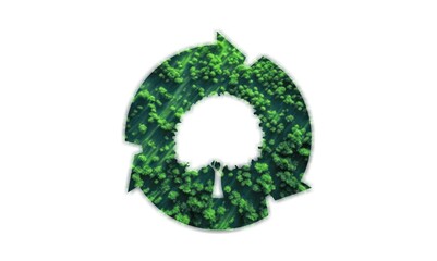 Recycle Icon concept of green trees