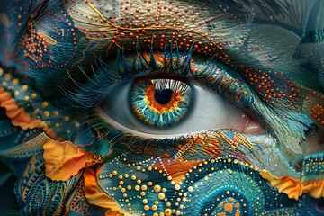 Vibrant Artistic Eye Close-up