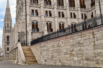 Detail of the Hungarian Parliament building in Budapest Hungary