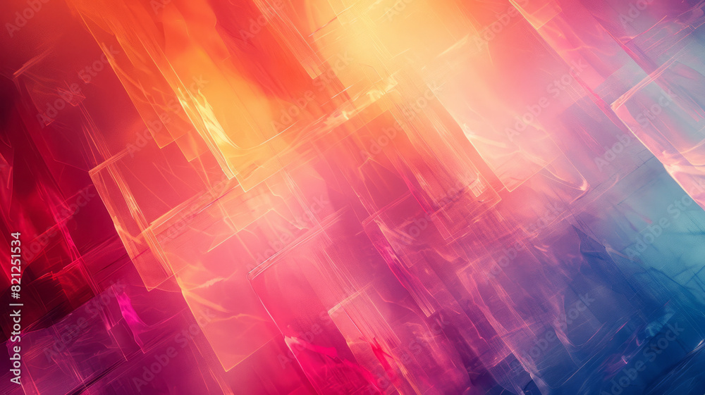 Aufkleber Abstract illustration featuring large blocks of soft gradient colors, blending seamlessly for a smooth visual flow,