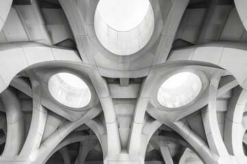 Futuristic Architectural Symmetry with Geometric Patterns