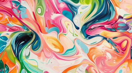 Colorful abstract paint swirl background. Bright and vibrant flowing colors creating a dynamic visual effect. Perfect for art and design projects.