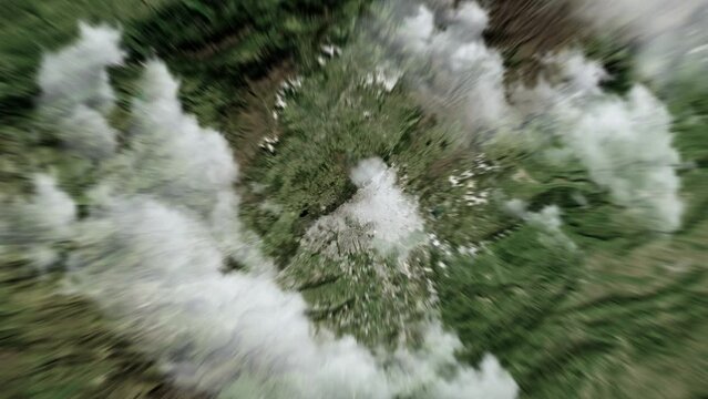 Zooming on Bogota, Colombia. Earth zoom in from outer space to city. The animation continues by zoom out through clouds and atmosphere into space. View of the Earth at night. Images from NASA. 4K