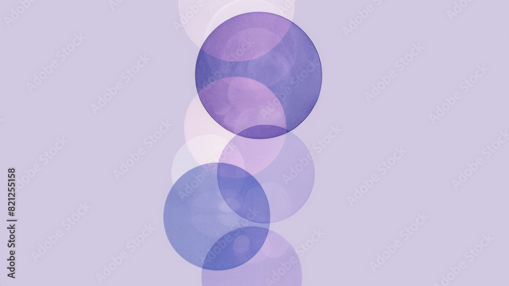 Aufkleber minimalist illustration with circles in different shades of purple, arranged in a gradient pattern o