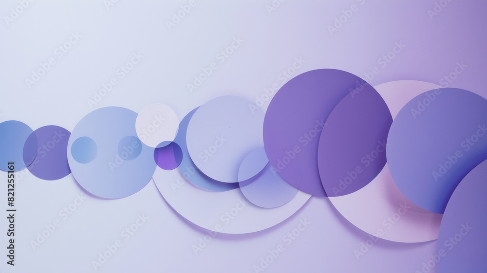 Aufkleber minimalist illustration with circles in different shades of purple, arranged in a gradient pattern o
