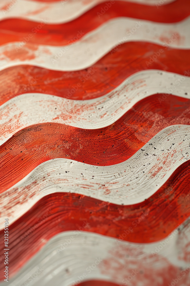 Leinwandbilder abstract composition with bold, red zigzag lines on a white background, creating a striking and ener