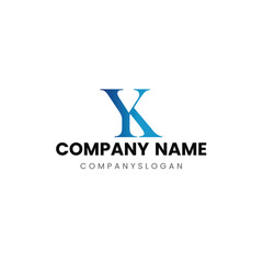 Letter YK initial logo design 
