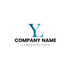 Letter YL initial logo design 
