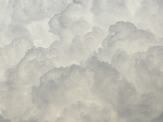 Natural cloud background, texture. Development of cumulus clouds, formation. 