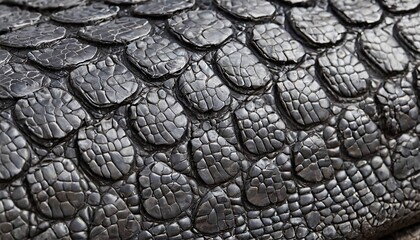 texture of crocodile, snake scales of black color, close-up macro background wallpaper