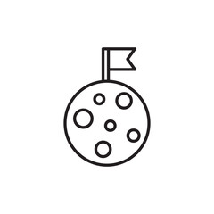 Moon Landing icon design with white background stock illustration