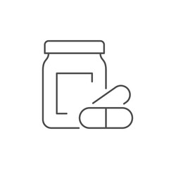 Pills container line outline icon