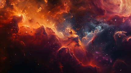 Starry Expanse with Nebulae in Space