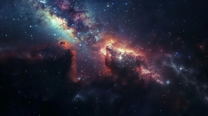 Naklejka premium Starry Expanse with Nebulae in Space