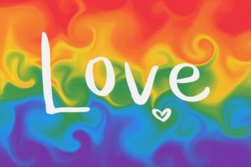 Pride month celebration, gay couple lesbian LGBTQ gender gradient shape heart love rainbow illustration paper texture