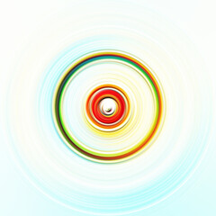 Colorful radial motion effect. Abstract rounded background. Color curves and sphere.