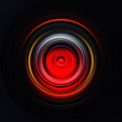 Colorful radial motion effect. Abstract rounded background. Color curves and sphere.