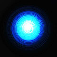 Colorful radial motion effect. Abstract rounded background. Color curves and sphere.