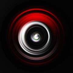 Colorful radial motion effect. Abstract rounded background. Color curves and sphere.