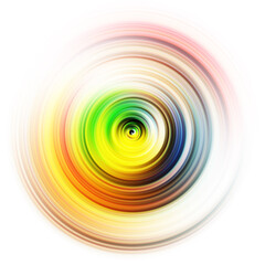 Colorful radial motion effect. Abstract rounded background. Color curves and sphere.