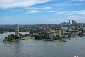 Panoramic Exposure of the Sydney Harbour one of the most famous tourist attractions in Australia and also home to the Sydney Opera House and the Sydney Harbor Bridge, where this photo was taken.