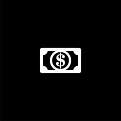 Money Icon isolated on black background