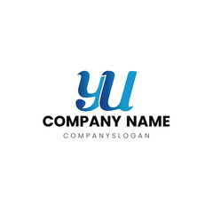 Letter YU initial logo design 