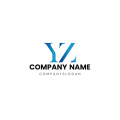 Letter YZ initial logo design 