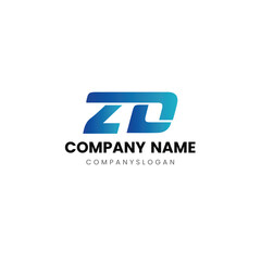 Letter ZD initial logo design 