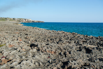 coral coast of Cuba, rocky coast, Cuba, Atlantic ocean, road to Havana