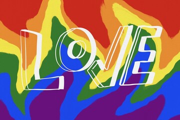 Pride month celebration, gay couple lesbian LGBTQ gender gradient shape heart love rainbow illustration paper texture