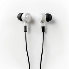 In-Ear Headphones Isolated on a White Background. Generative AI.