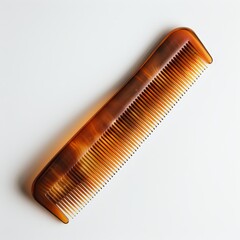 Orange Plastic Comb Isolated on a White Background. Generative AI.